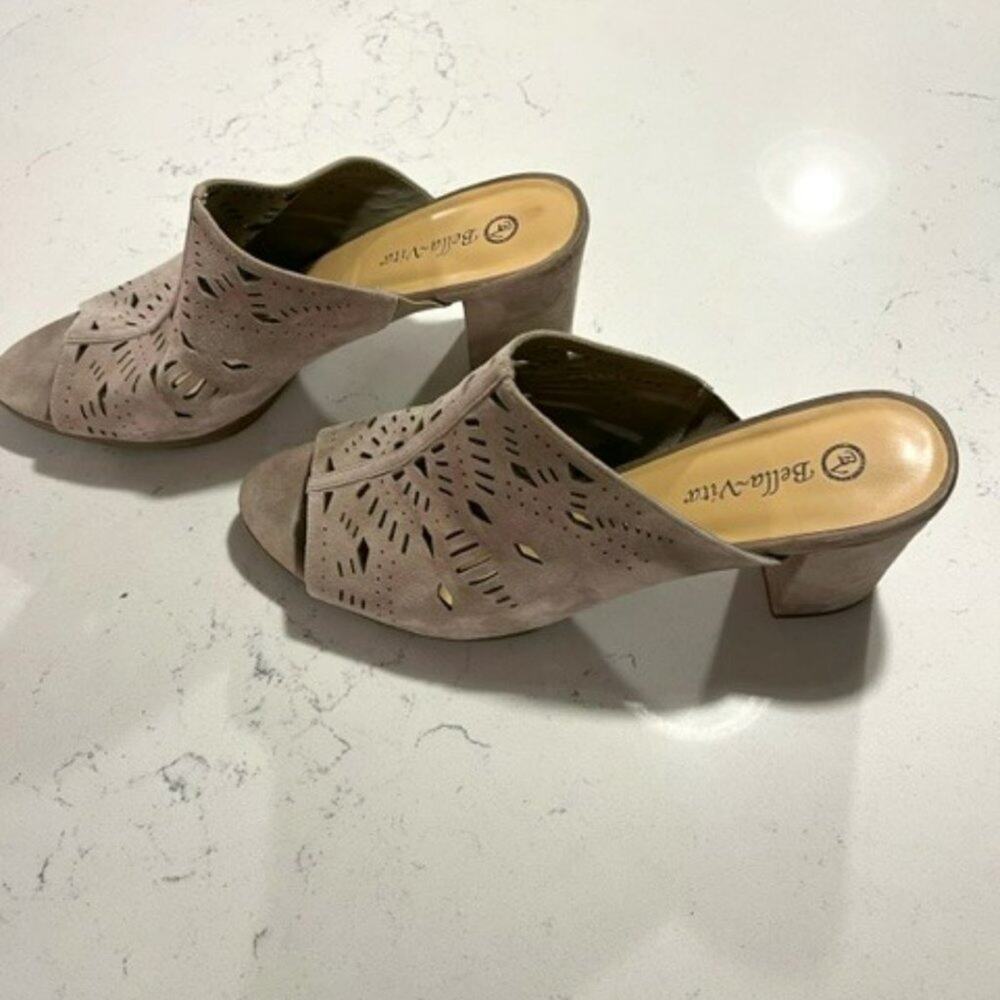 Bella Vita Lark Block Heel Sandal Taupe 12W - Picture 6 of 9
